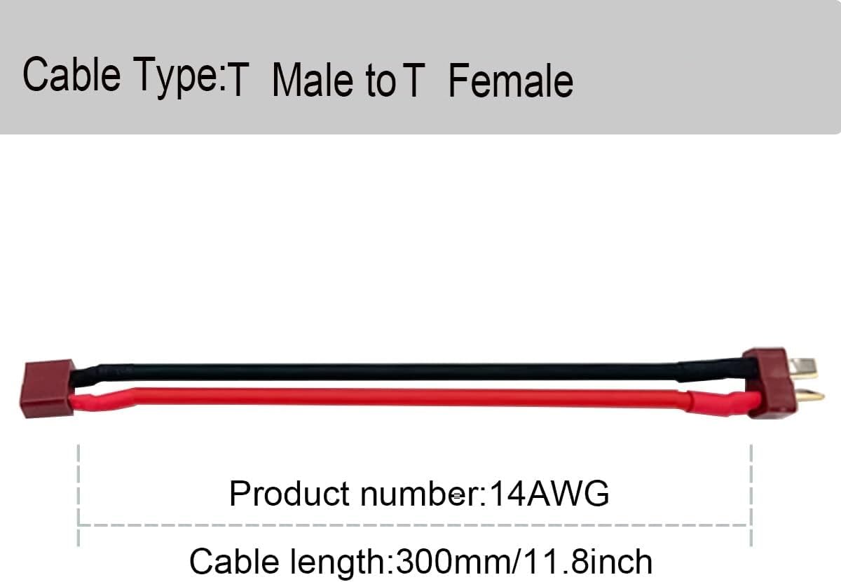 3PCS T Plug Extension Cable T Plug Male Connector to T Plug Female Connector Wire Adapter for RC Battery DIY Spare Part Remote C