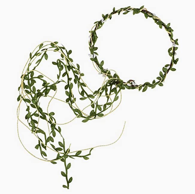 Funsveta Women Girls Berry Rattans Crown Butterfly Wings With Elf Ears Dress Up Halloween Cosplay Photo Prop Accessories (White