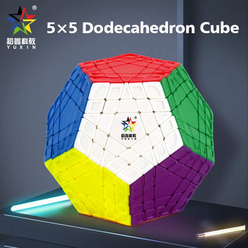 CuberSpeed Gigaminx 5x5 Puzzle Cube - Stickerless ABS, Model MY8825, 12-Sided Speed Cube