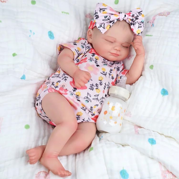 Babeside 4 Pcs Reborn Baby Doll Clothes For 17- 22 Inch Dolls, Baby Doll Clothes Outfits Doll Accessoreis With Sock, Headband Ne