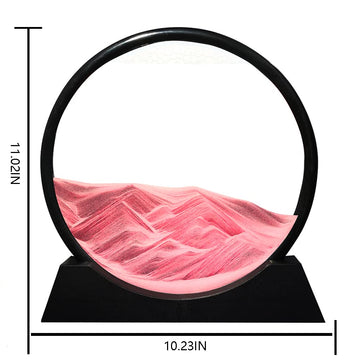 Muyan Moving Sand Art Picture Sandscapes in Motion Round Glass 3D Deep Sea Sand Art for mature-themed Kid Large Desktop Art Toys (Pink 12 Inch)