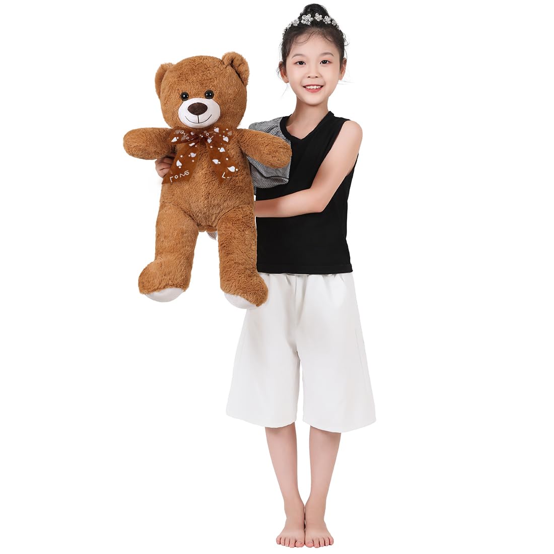 Sausudols Teddy Bear Stuffed Animal 16'' Small Teddy Bear Gift For Valentine'S Day Christmas Birthday Dark Brown