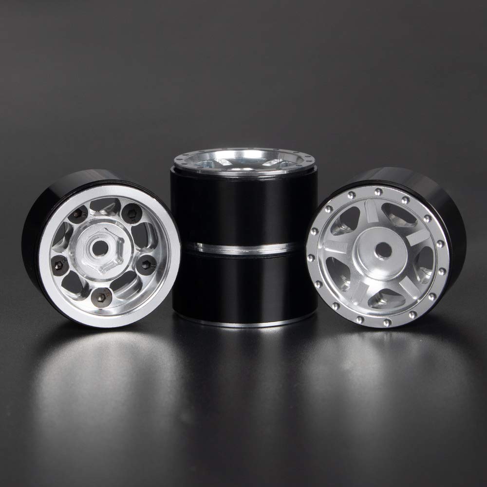 KYX Racing CNC Machined Aluminum Wheel Rims Upgrades Parts Accessories for 1/24 RC Crawler Car Axial SCX24 AXI90081 AXI00001 AXI