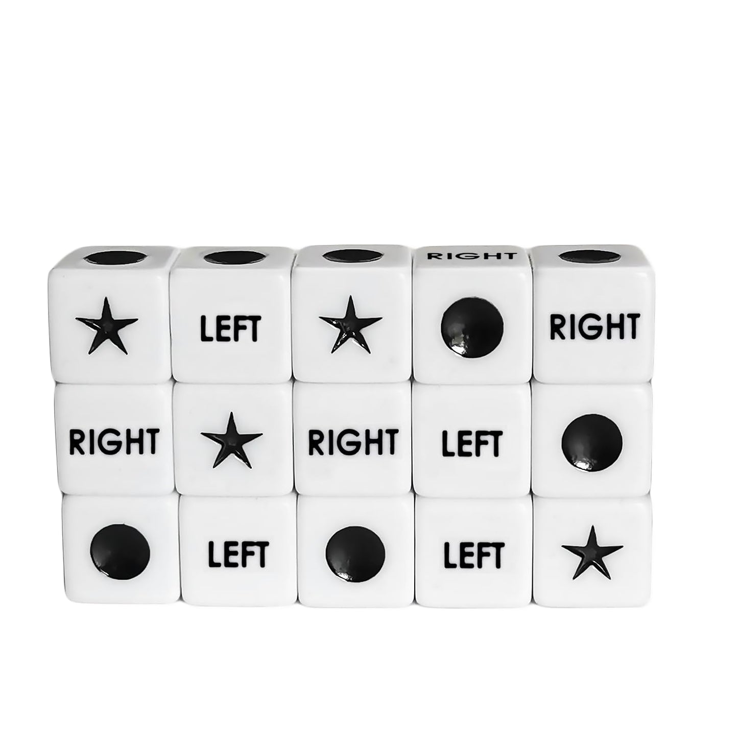 ZLIXING 15 Pcs Dice for Left Right Center Dice Game Prime Only Dice Family Board Games Accessories