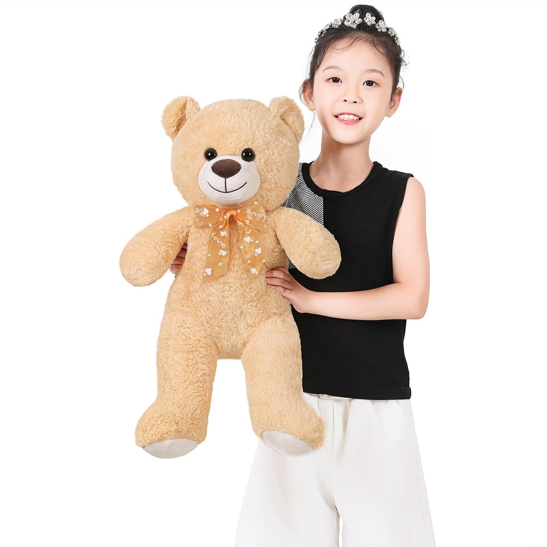 Sausudols Teddy Bear Stuffed Animal 24'' Small Teddy Bear Gift For Valentine'S Day Christmas Birthday Light Brown