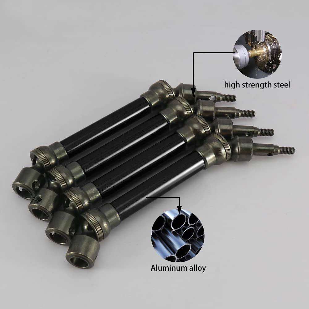 RCAWD 4X Slider Front/Rear Drive Shaft Set for 1/10 Arrma 1/10 Big Rock 4X4 V3 3S Blx Brushless Monster Truck RTR Upgrade Parts(