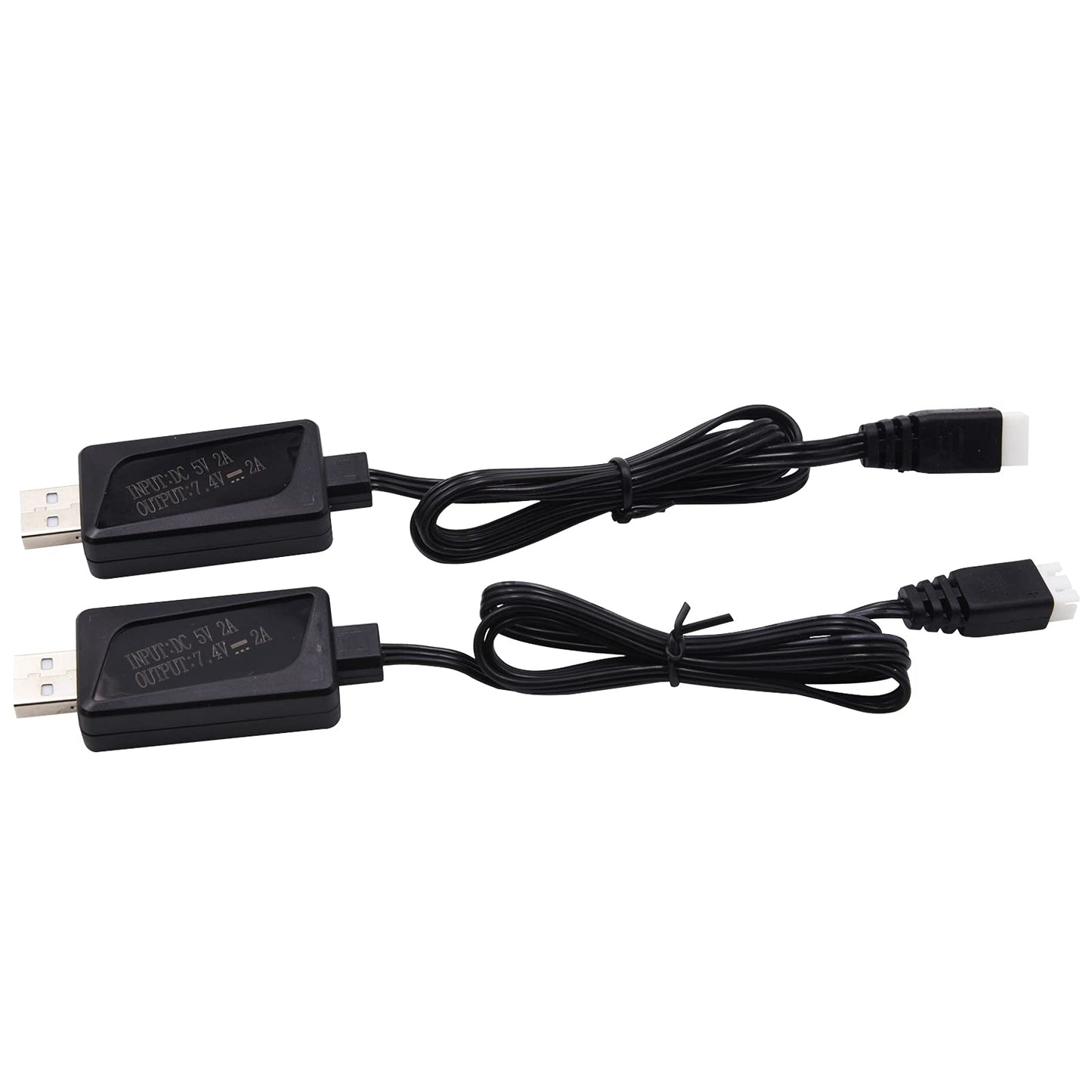 Blomiky 2 Pack 7.4V 1.6A Fast 2S Li-Po Li-ion Battery Charger Cable with XH-3P Connector for RC Boat Truck Drone Cars Vehicle SC