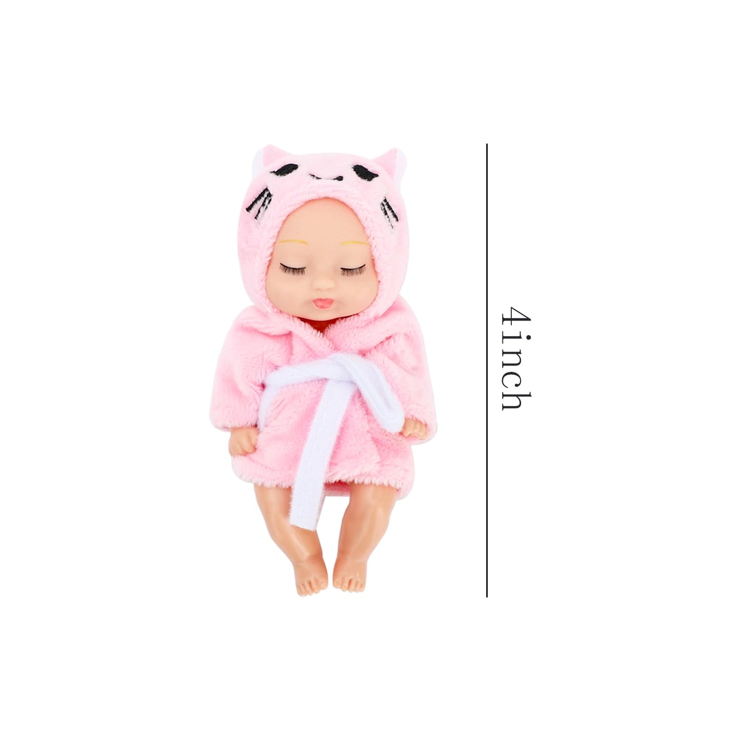 Onest 6 Sets 4 Inch Dolls Cute Baby Dolls Include 6 Pieces Baby Mini Dolls, 6 Sets Handmade Doll Clothes