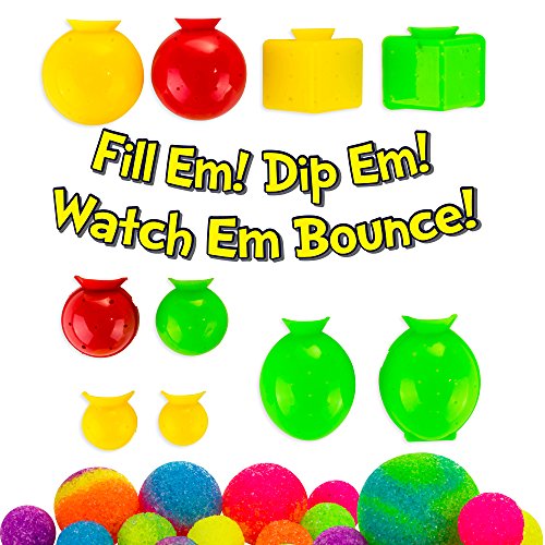 Creative Kids Magic Bouncy Balls - Diy Stem Toys - Science Kit For Kids - 25 Multicolor Bags & 5 Molds Makes Up To 43 Balls