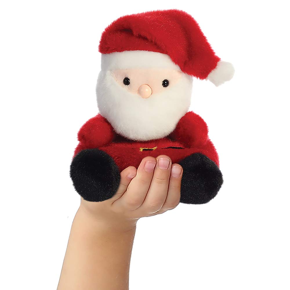 Aurora Palm Pals Santa Claus Soft Toy, 5-Inch, Red & White, Model 99131, Polyester