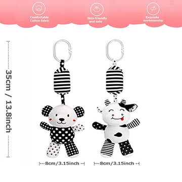 Baby Car Seat Toys, Black White Stroller Toy Stretch Baby Spiral Plush Toys, Hanging Rattle Toys For Crib Mobile, Newborn Sensor