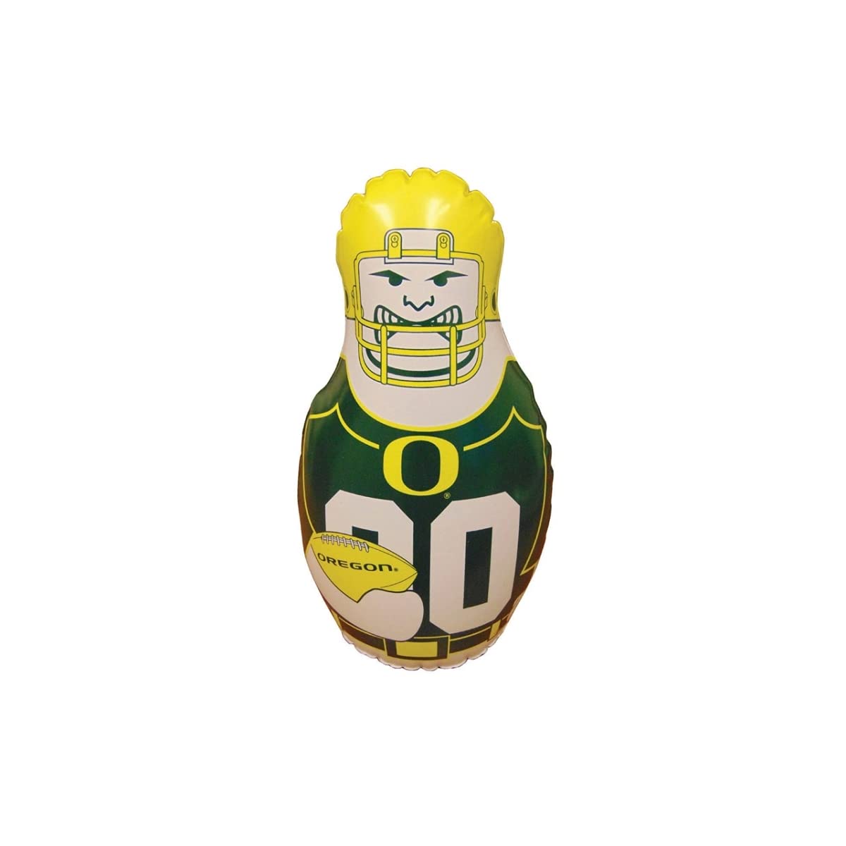 Fremont Die NCAA Oregon Ducks Inflatable Tackle Buddy Bop Bag, 12" Tall, Team Colors, Model 55655, Vinyl Material