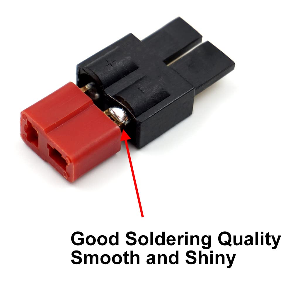 elechawk 4 PCS Female T-Plug Deans to Male Adapter Compatible with TRX Connector for RC Battery ESC and Charger