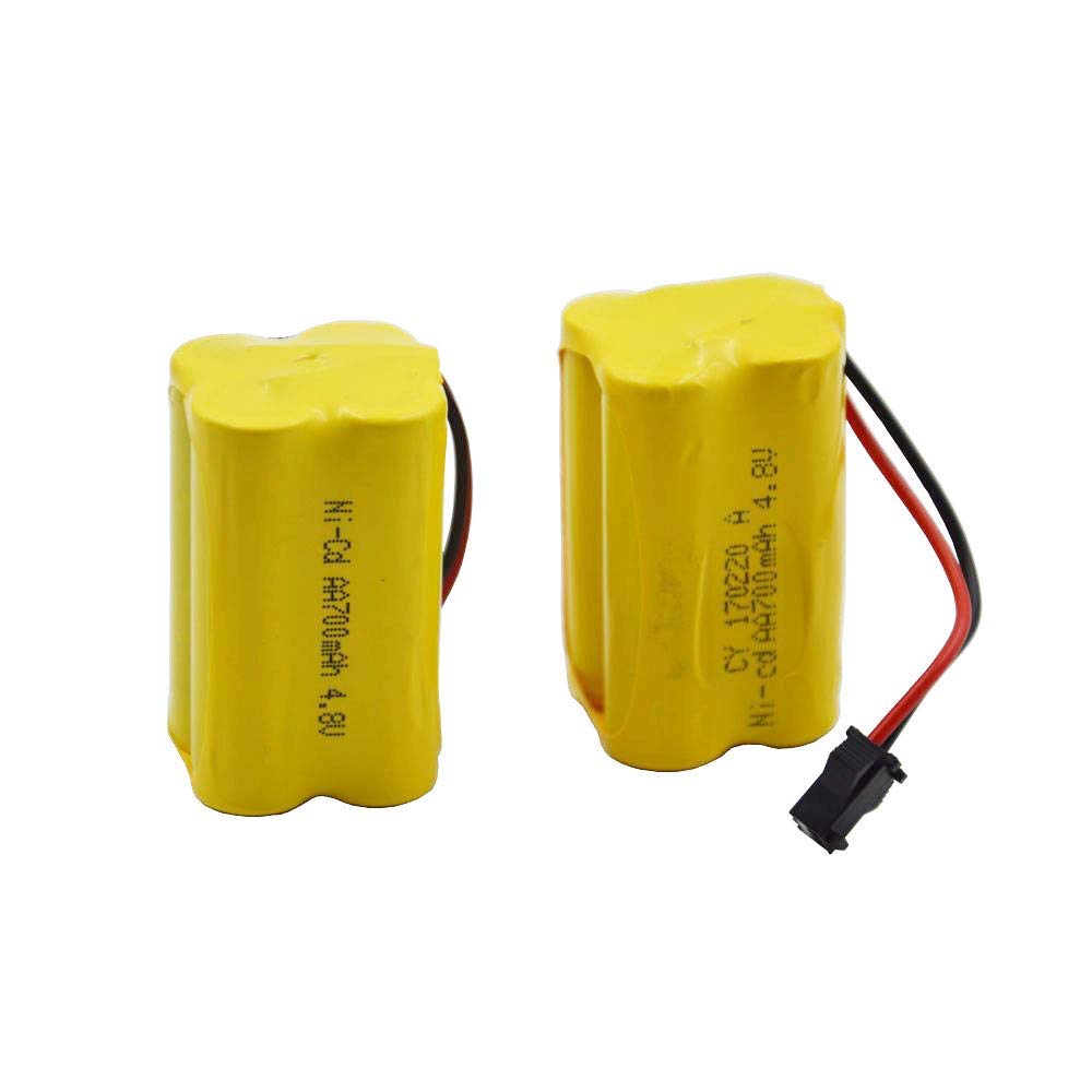 Blomiky 2 Cuboid 4.8V 700mAH AA NiCd Rechargeable Battery SM-2P Connector for HY800 F1 F3 RC Boat and RC Bus RC School Bus F1 Ba