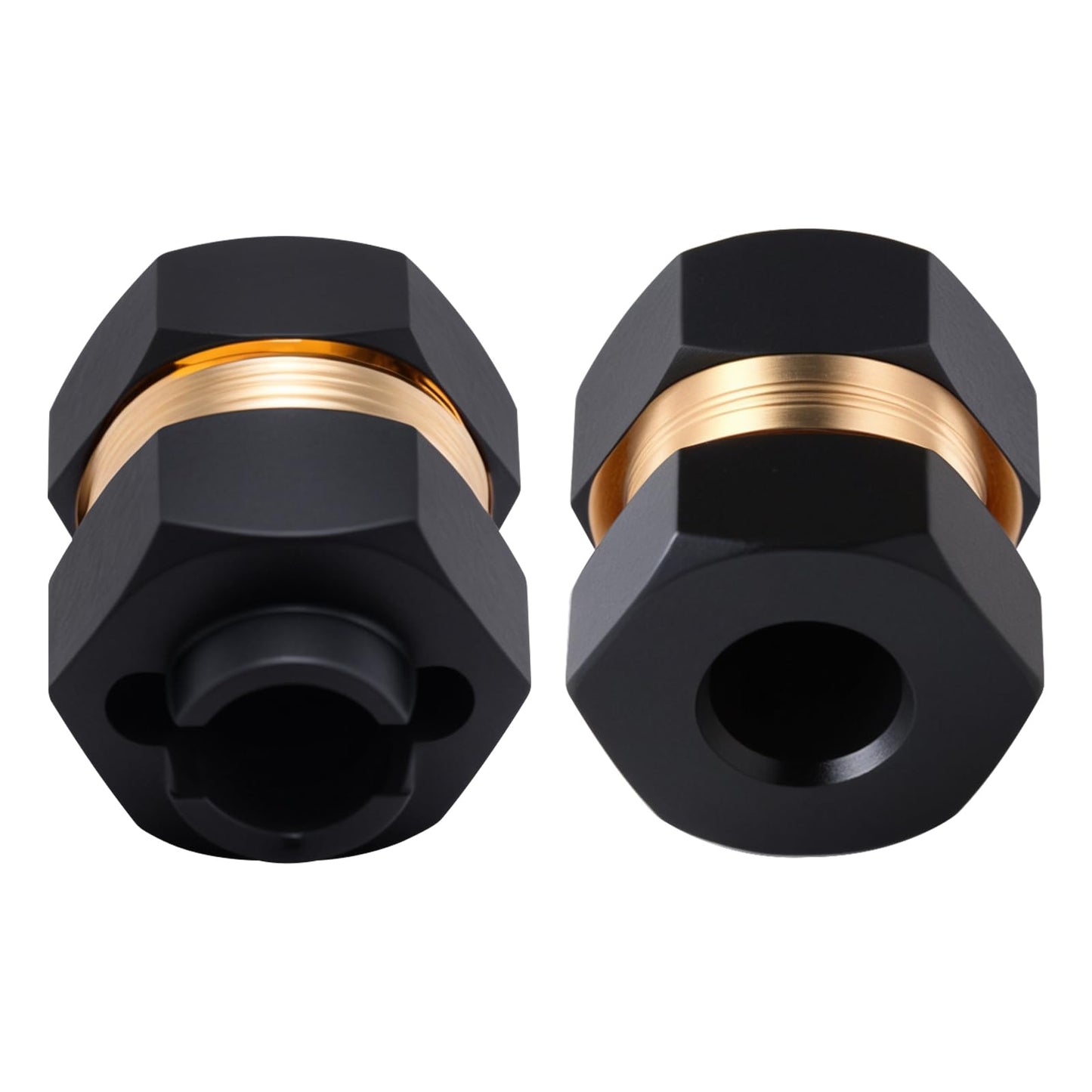 4pcs Brass Wheel Hex Extended Adapter Upgrades for Axial SCX24 90081 1/24 RC Crawler Car, with Locknuts and Cross Wrench