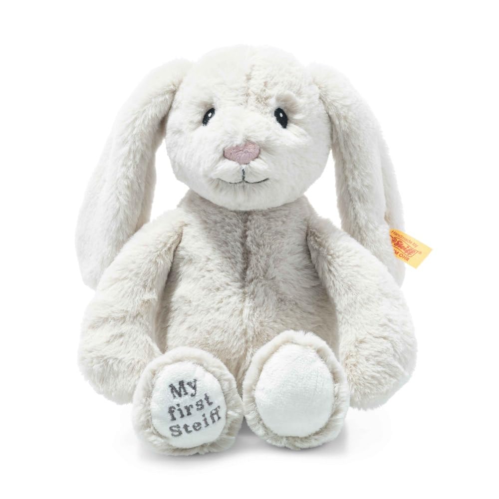 Steiff Soft Cuddly Friends My First Hoppie Rabbit 10', Premium Stuffed Animal, Cream