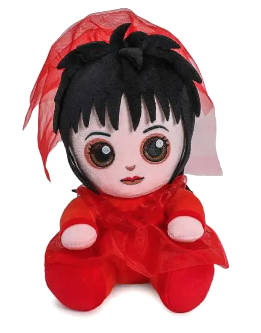 Kidrobot Beetlejuice Plush Stuffie - 7.5" Lydia Deetz in Red Wedding Dress, KR18536 - Officially Licensed Collectible, Polyester