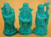 Feng Shui Import Green Fuk LUK Sau Three Gods Statue - Metal Decorative Figurine