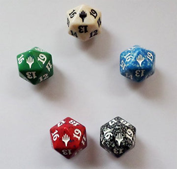 5X Planeswalker Spindown Life Counter - One Of Each Color - Magic The Gathering