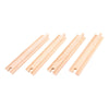 Bigjigs Rail Long Straights (Pack Of 4) - Other Major Wooden Rail Brands Are Compatible