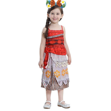Girls Moana Dress Up Accessories Moana Necklace Headband Bracelet Flower Hiar Clip Moana Costume Accessories Halloween Christmas Party Favors For Kids (Blue)