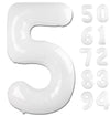 White 5 Balloon, Translucent Number Balloons 40 Inch, 5Th Birthday Balloon Decorations, White Party Supplies, 5 Number Balloons,