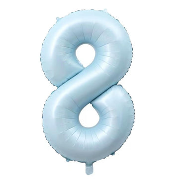 40-Inch Light Blue Number 8 Balloons With Crown, 8Th Birthday Decorations For Boys Girls, Children'S Birthday Party Supplies. (L