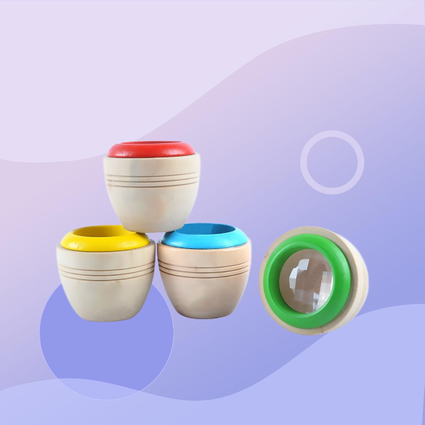 4Pcs Magic Kaleidoscopes Bee Eye Effect Kaleidoscopes Wooden Kids Toy For Children Festival Gift