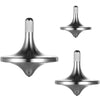 CHEETOP Stainless Steel Spinning Top enhanced Exquisite Perfect Balance Well Made Metal Desk EDC Little Fidget Toy Spin Long Time Over 6 Minutes Great Value (Silver 3PCS Large + Medium + Small)