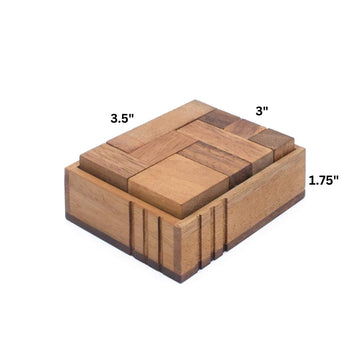 Siammandalay Challenge Box: Wooden Puzzles For Adults - 3D Brain Teaser Stacking Game Handmade Organic Educational Problem-Solving Game For Adults & Children. Corporate Desk Accent For Office.