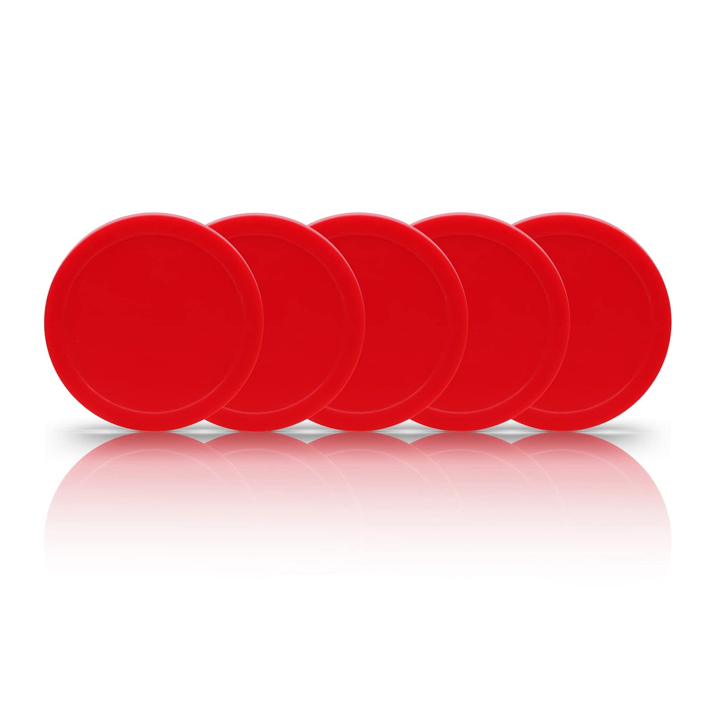 Beryler 5 Pack Air Hockey Red Replacement, 2.5' In Diameter, Thicker Pucks For Game Tables, Accessories, Equipment
