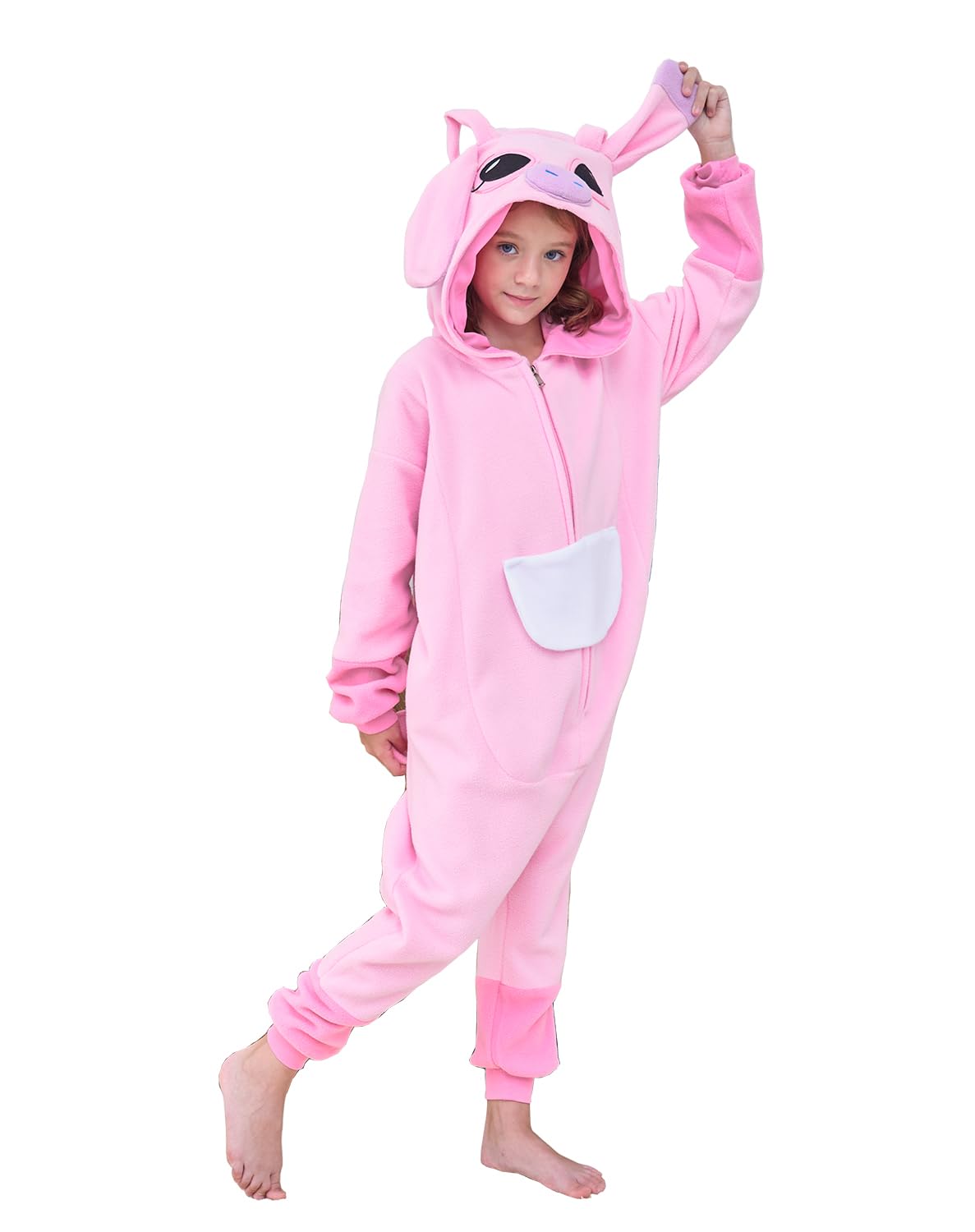 Cuteplush Kids Animal Onesie Pajamas Halloween Cosplay Costume 6 Years Pink