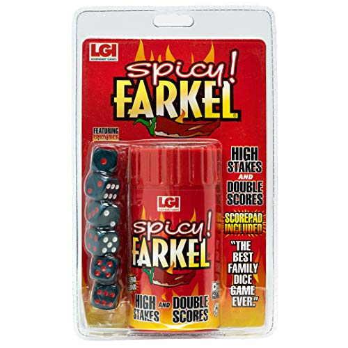 Farkel Spicy Dice Game - Fast-Paced Educational Fun for 2-6 Players, Medium Size, Red, Model 8101, Perfect for Family Game Night