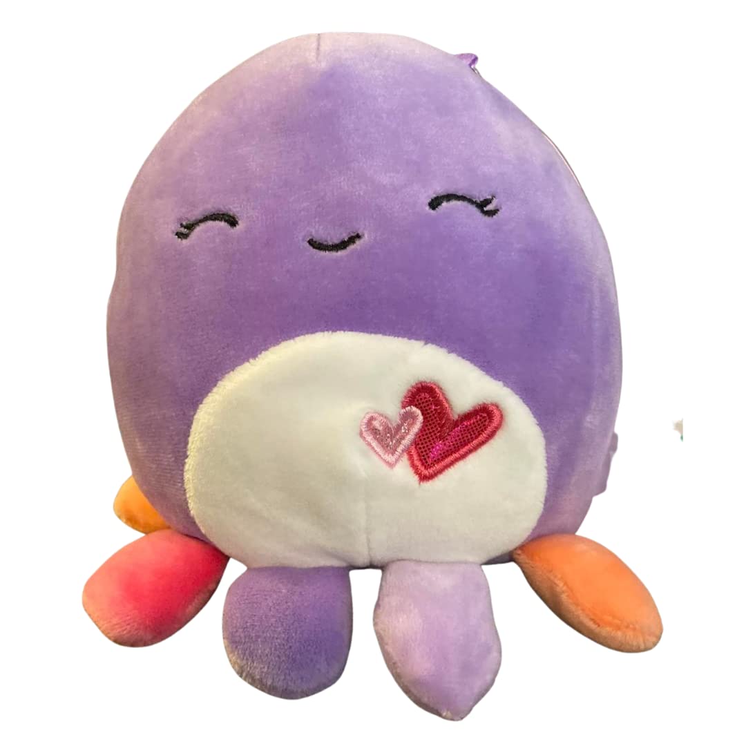Official Kellytoy Squishmallow Valentine'S Day Plush Stuffed Animal 5 Inch (Beula Purple Octopus)