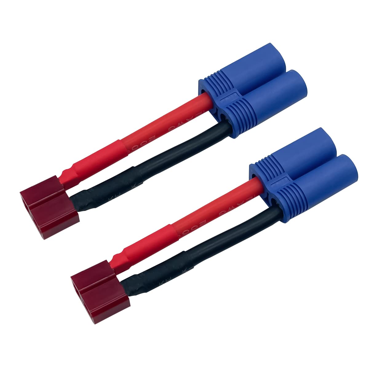 2Pairs T Plug to EC5 Male Female Connector Adapter RC Lipo Battery/Charger Adapter Converter 12AWG 5CM Gauge Wire for RC Cars Tr