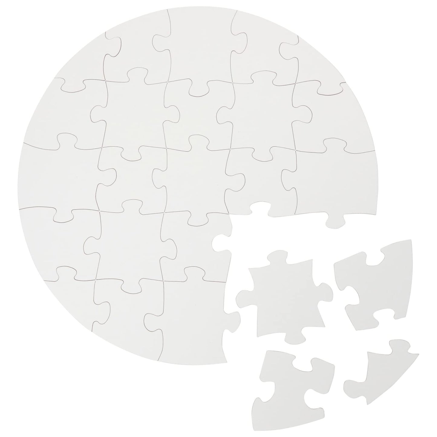 12 Pack Round Blank Jigsaw Puzzles For Diy Crafts, 25 Pieces (12 In)
