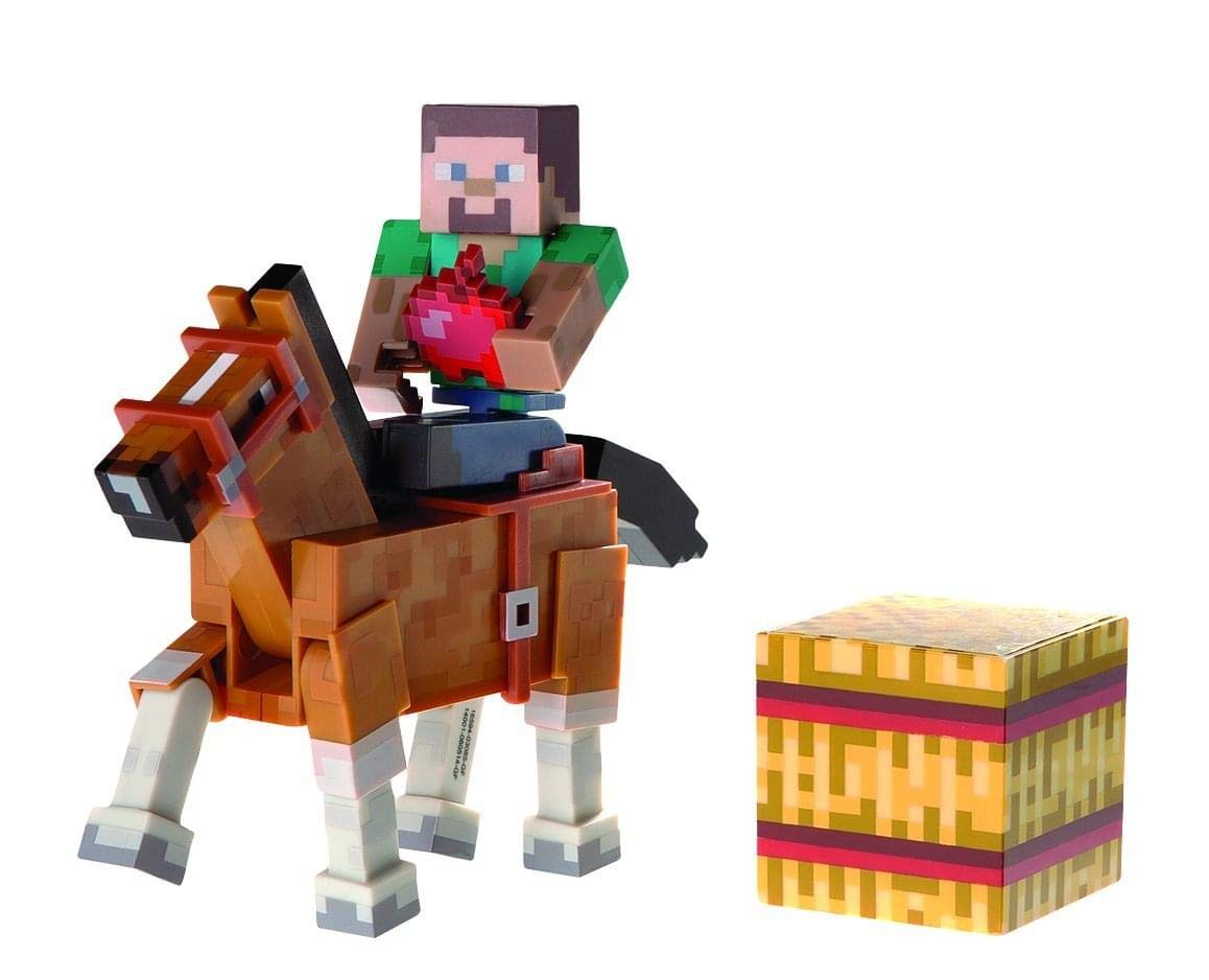 Minecraft Steve With Chestnut Horse Figure Pack