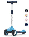 Toddler Scooter For Kids Ages 1-3/3-5/4-6 Years Old, 3 Wheels Foldable Kids Scooter For Age 6-10/8-12 With Adjustable Heights And Led Wheels(Blue Galaxy)