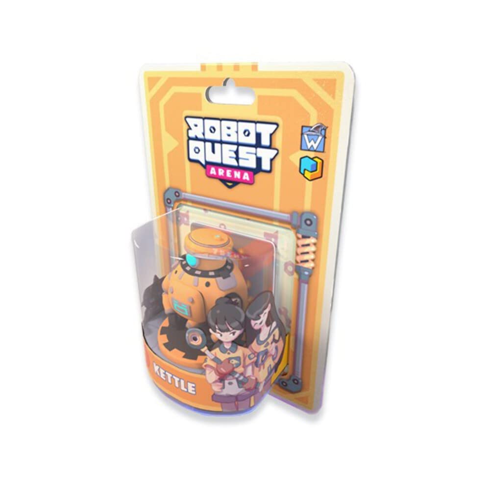 Wise Wizard Games Robot Quest Arena Deckbuilding Game - Kettle Robot Pack, Red, Model 225156, Plastic Material
