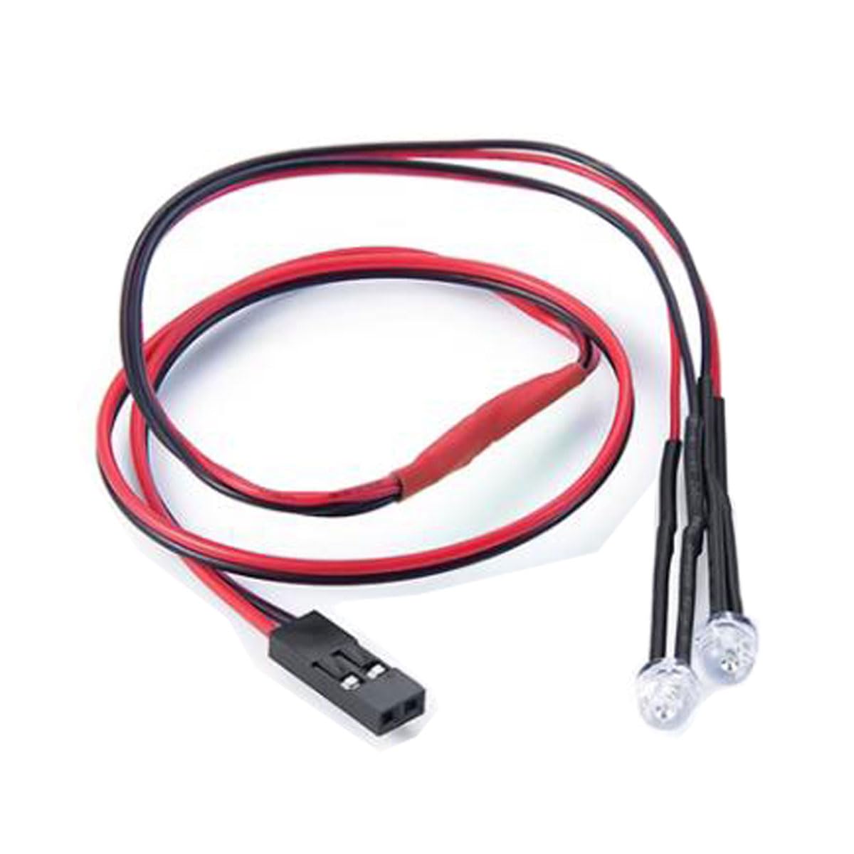 2Pcs 2 LEDs RC Car Light Headlights Taillight Kit Accessories for SCX10 D90 TRX4 SCX10 Truck Tank Crawler(2 Red +2 White)