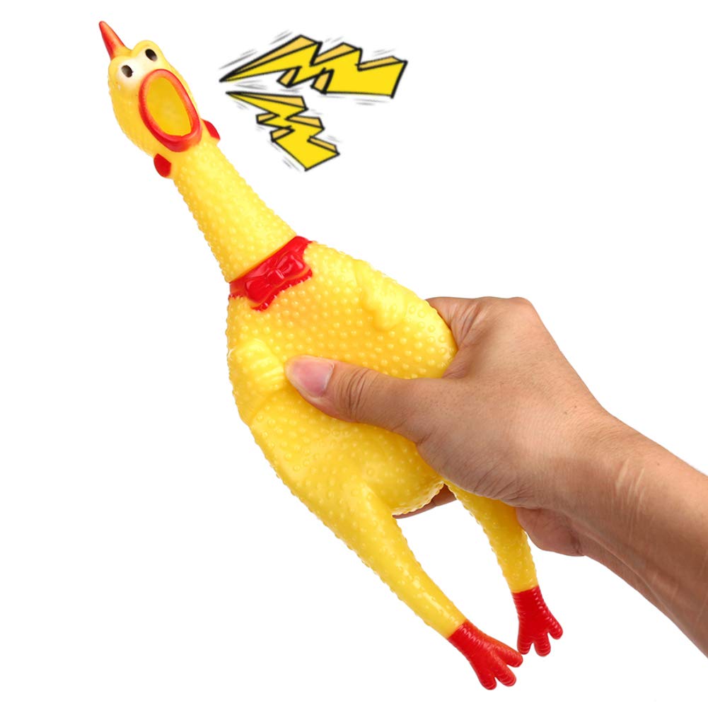 Poplay Rubber Chicken/Squeeze Chicken, Prank Novelty Toy Keep Your Chicken Quiet Family Games