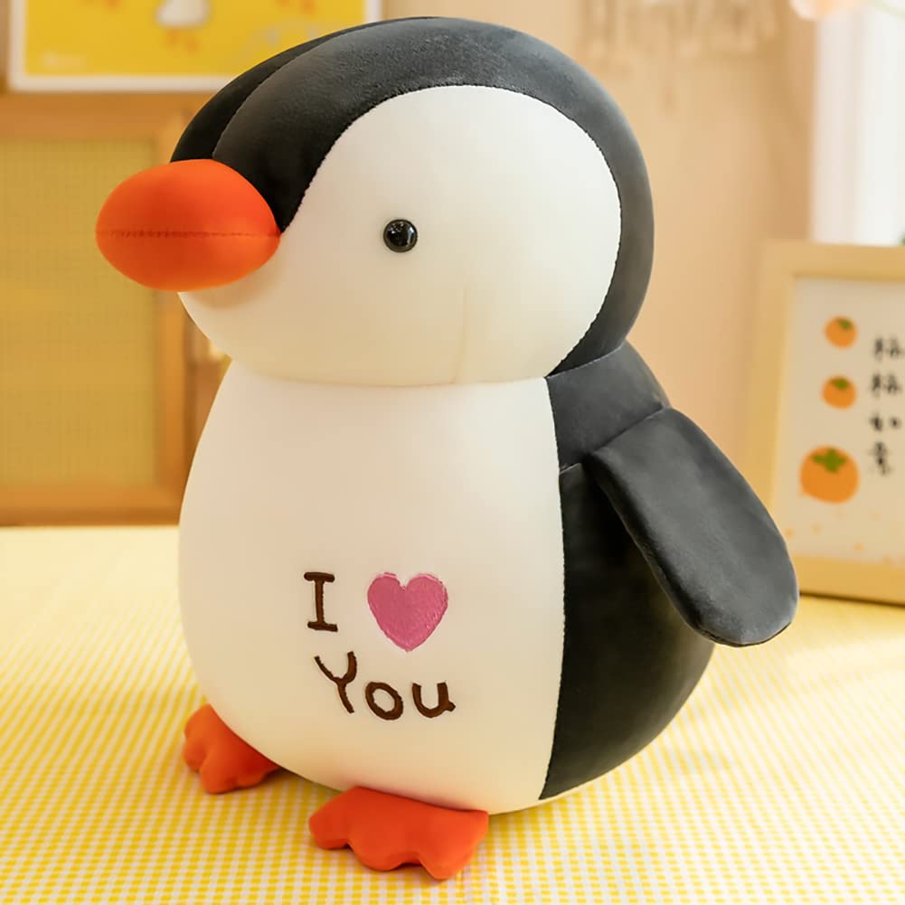 HWD 8.7" Soft Stuffed Penguin Doll, Black Plush Toy for Kids, Birthday & Christmas Gift, Model H-QE-0102