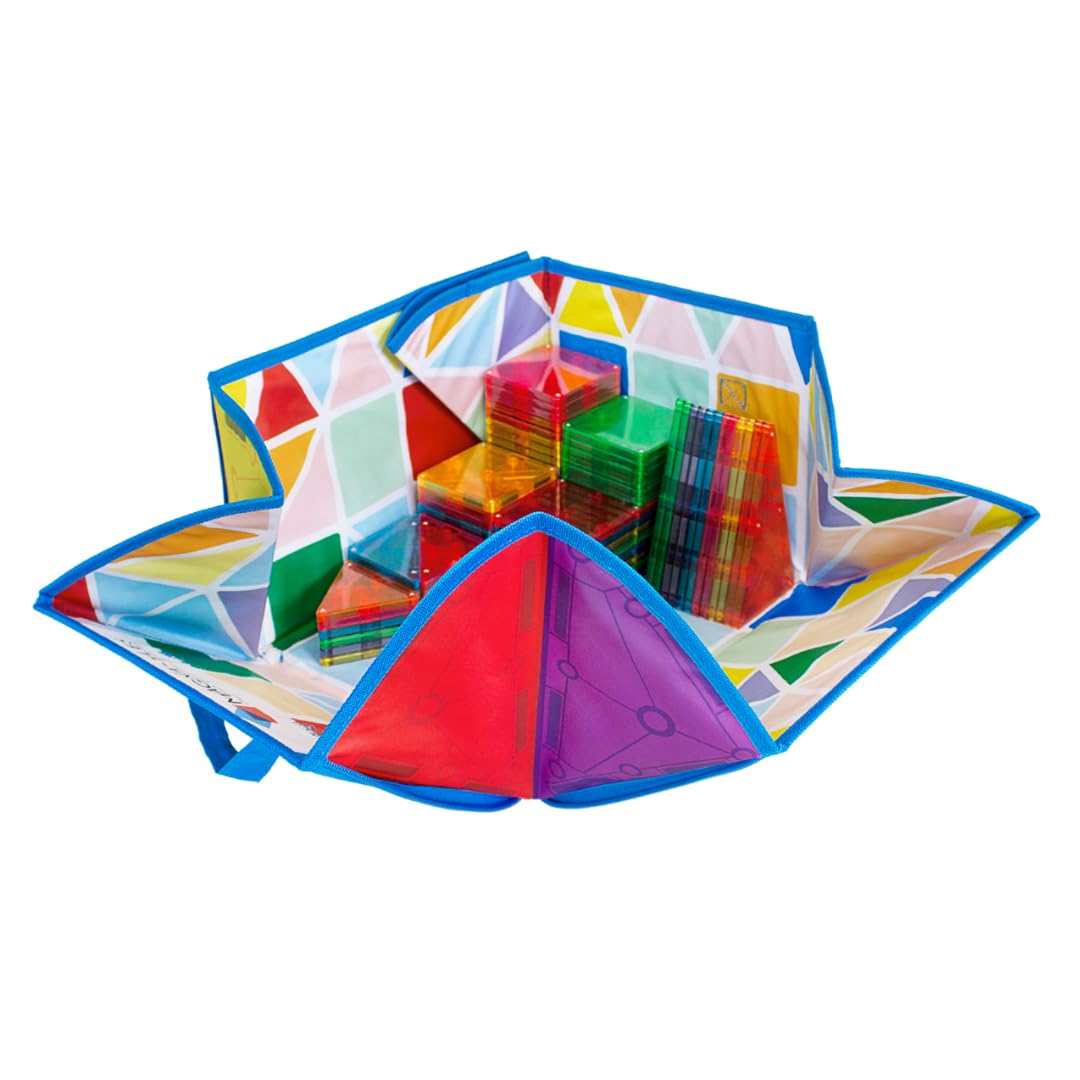 Magna-Tiles Storage Bin Bundle 84-Piece Magnetic Construction Set, The Original Magnetic Building Brand