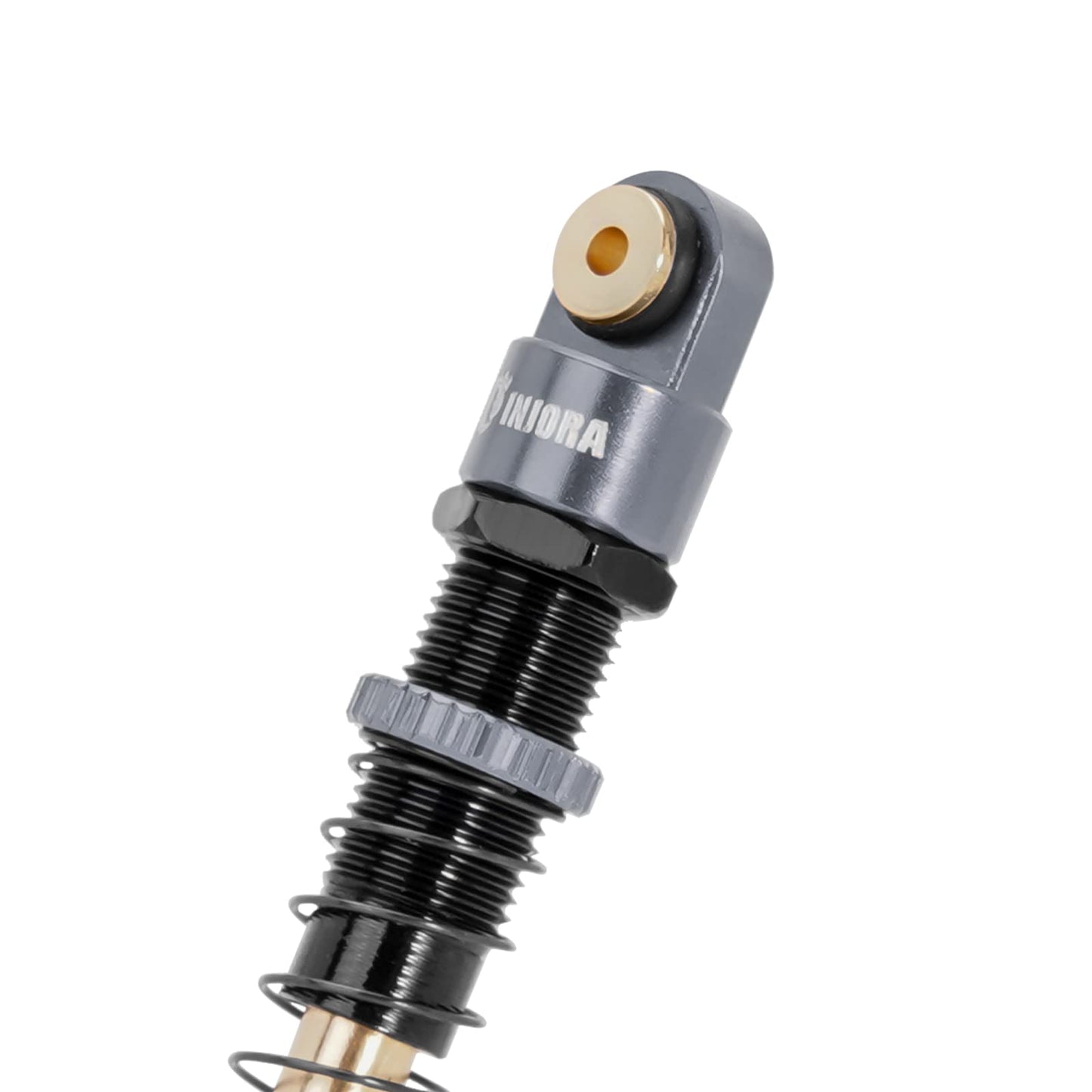 INJORA 51mm Shocks-Long Travel Threaded Double Barrel Damper for Axial AX24 SCX24 Upgrade 1/24 RC Crawler(Grey)