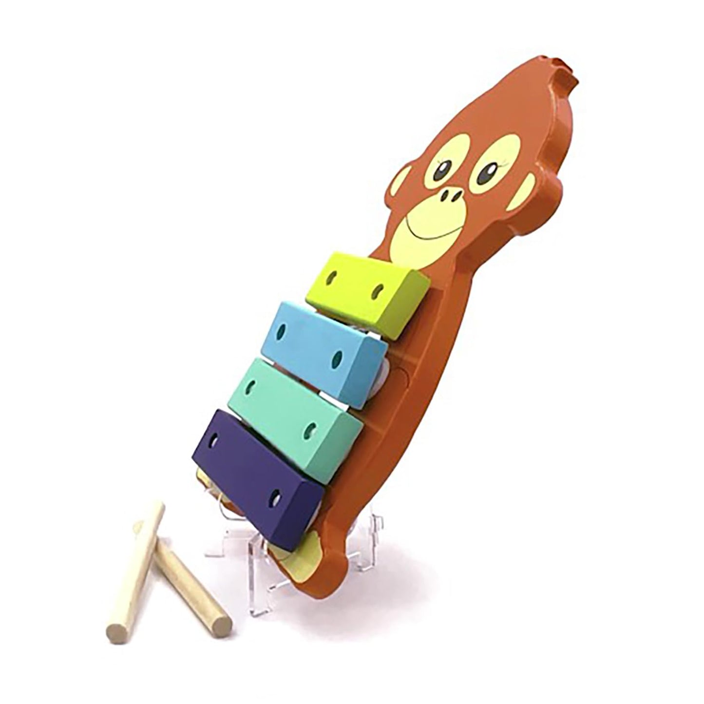 Orange Tree Toys: Xylophone: Orangutan - Wooden Musical Instrument Toy W/ 2 Drumsticks, Animal Shaped, Developmental Toy, Toddle