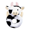 Doindute Baby Cow Soft Rattle Toy, Dairy Cattle Plush Infant Shaker Rattle Easy-Grasp Stuffed Animal Toy, Gifts for Newborns Bab