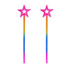 MOFALA 2PCS Star Wand Children's Creative Handheld Pentagram Plastic Magic Wand Role-Playing Enlightenment Toys Educational and Creative Performance Props (Rainbow Color)