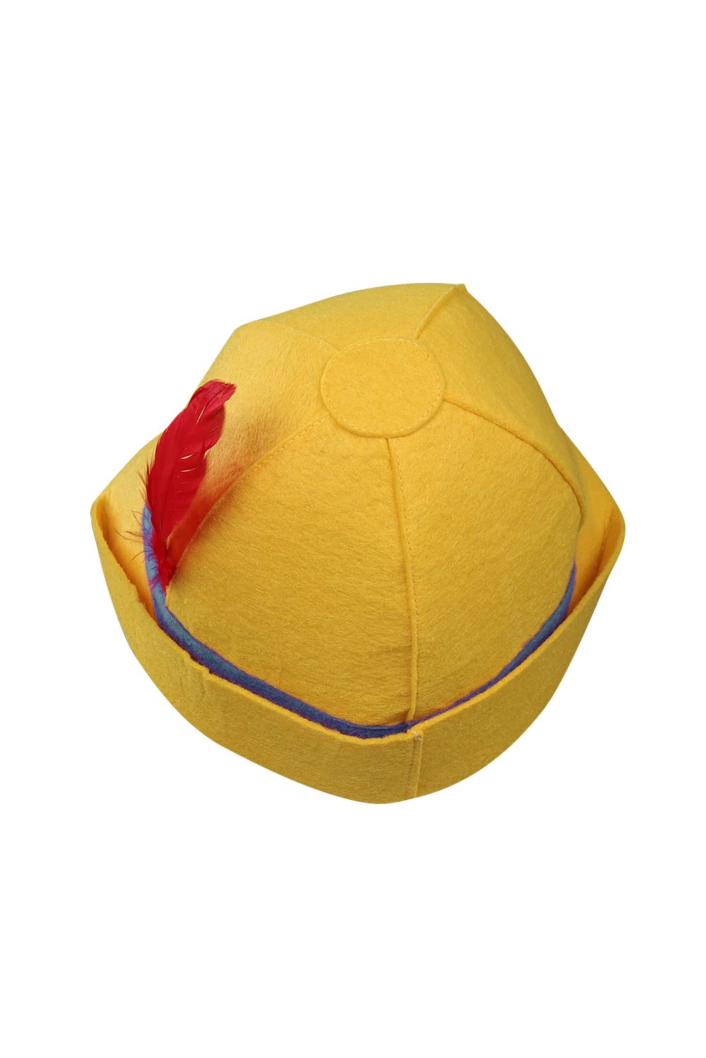 Chahouk Boys Puppet Hat with Feather Cosplay Costume Kids Toddler Sizes Halloween Christmas Party Hat Yellow Summer Hat