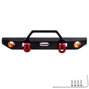 Metal Aluminum Front Bumper with U-Rings Tow Hitch Shackles for Axial SCX24 1/24 RC Crawler AXI90081 Upgrades Parts
