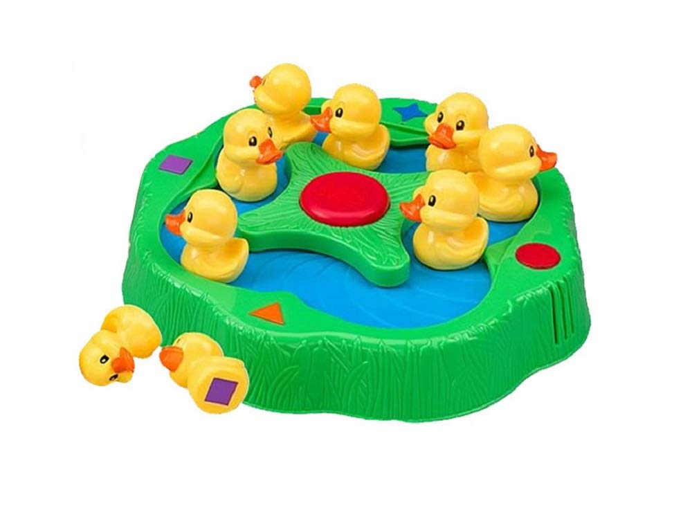 Pressman Lucky Ducks - The Memory And Matching Game That Moves - Includes A Fun Pop The Pig Make-A-Match Card Game-Multicolor